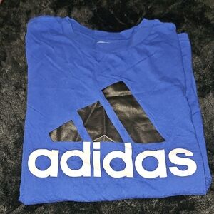 Adidas Blue Shirt with White Print